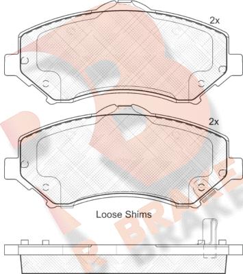 R Brake RB1908-201 - Kit pastiglie freno, Freno a disco autozon.pro