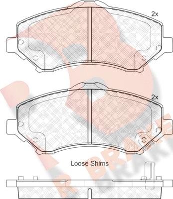 R Brake RB1908 - Kit pastiglie freno, Freno a disco autozon.pro