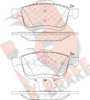 R Brake RB1903 - Kit pastiglie freno, Freno a disco autozon.pro