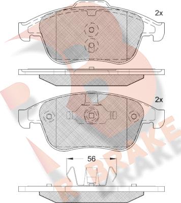 R Brake RB1918-208 - Kit pastiglie freno, Freno a disco autozon.pro