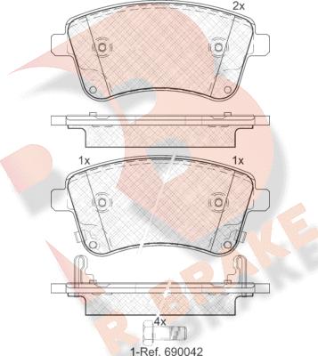 R Brake RB1985 - Kit pastiglie freno, Freno a disco autozon.pro