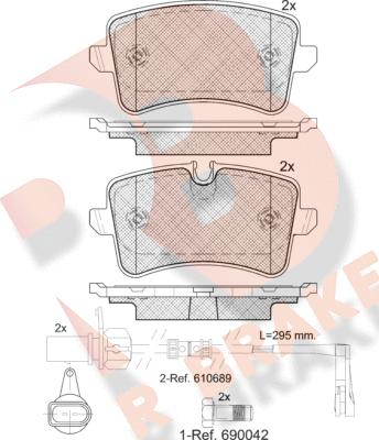 R Brake RB1986 - Kit pastiglie freno, Freno a disco autozon.pro