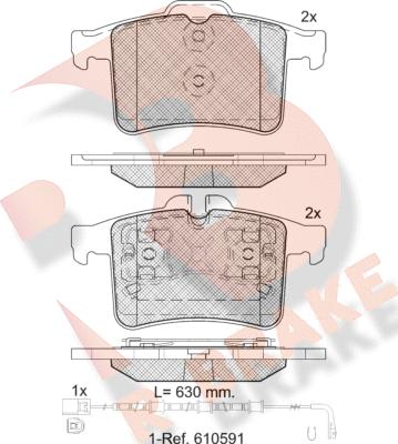 R Brake RB1981-202 - Kit pastiglie freno, Freno a disco autozon.pro