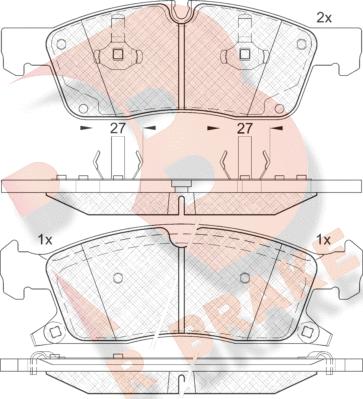 R Brake RB1988 - Kit pastiglie freno, Freno a disco autozon.pro