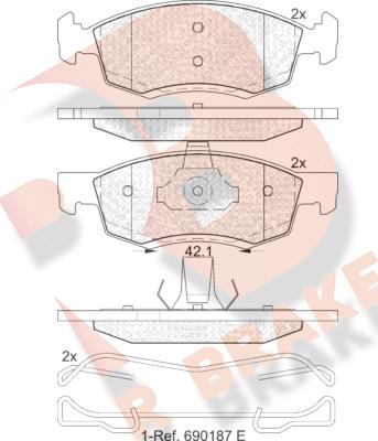 R Brake RB1924 - Kit pastiglie freno, Freno a disco autozon.pro