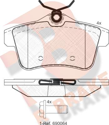 R Brake RB1928 - Kit pastiglie freno, Freno a disco autozon.pro