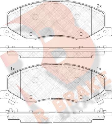 R Brake RB1927 - Kit pastiglie freno, Freno a disco autozon.pro