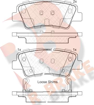 R Brake RB1976 - Kit pastiglie freno, Freno a disco autozon.pro