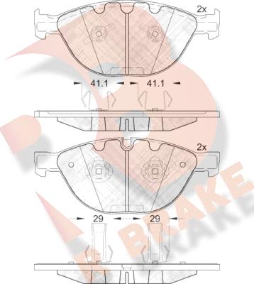 R Brake RB1972 - Kit pastiglie freno, Freno a disco autozon.pro