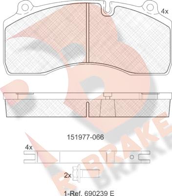 R Brake RB1977-066 - Kit pastiglie freno, Freno a disco autozon.pro