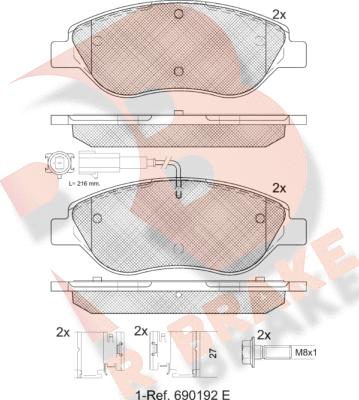 R Brake RB1445-071 - Kit pastiglie freno, Freno a disco autozon.pro