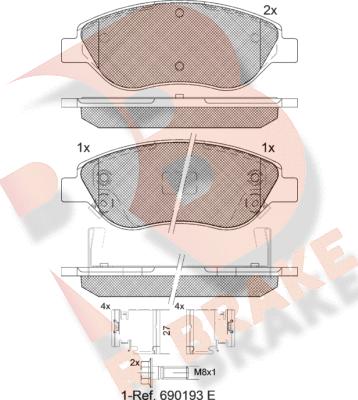 R Brake RB1445-208 - Kit pastiglie freno, Freno a disco autozon.pro