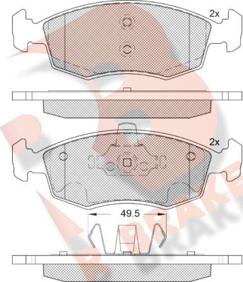 R Brake RB1441-203 - Kit pastiglie freno, Freno a disco autozon.pro