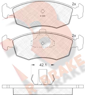 R Brake RB1441 - Kit pastiglie freno, Freno a disco autozon.pro