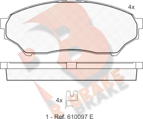 R Brake RB1443 - Kit pastiglie freno, Freno a disco autozon.pro