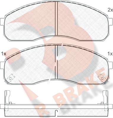 R Brake RB1455 - Kit pastiglie freno, Freno a disco autozon.pro