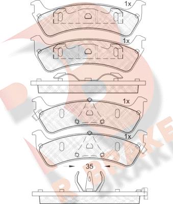 R Brake RB1409 - Kit pastiglie freno, Freno a disco autozon.pro