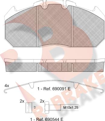 R Brake RB1405-066 - Kit pastiglie freno, Freno a disco autozon.pro