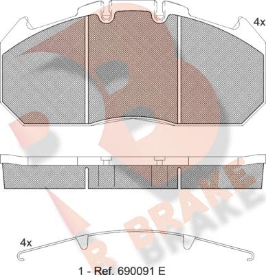 R Brake RB1405-067 - Kit pastiglie freno, Freno a disco autozon.pro