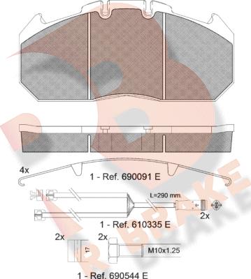 R Brake RB1405-120 - Kit pastiglie freno, Freno a disco autozon.pro