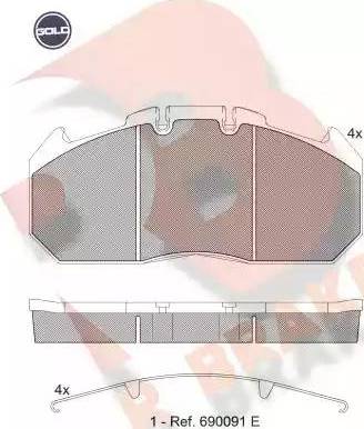 R Brake RB1405 G - Kit pastiglie freno, Freno a disco autozon.pro