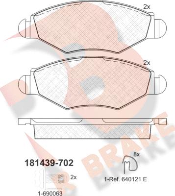 R Brake RB1439-702 - Kit pastiglie freno, Freno a disco autozon.pro