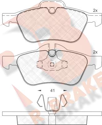 R Brake RB1434 - Kit pastiglie freno, Freno a disco autozon.pro