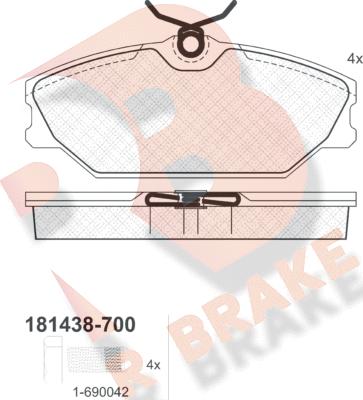 R Brake RB1438-700 - Kit pastiglie freno, Freno a disco autozon.pro