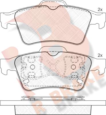 R Brake RB1433 - Kit pastiglie freno, Freno a disco autozon.pro