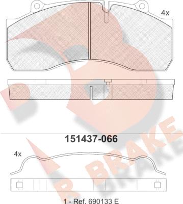 R Brake RB1437-066 - Kit pastiglie freno, Freno a disco autozon.pro