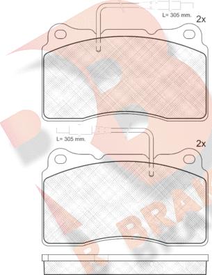 R Brake RB1424 - Kit pastiglie freno, Freno a disco autozon.pro