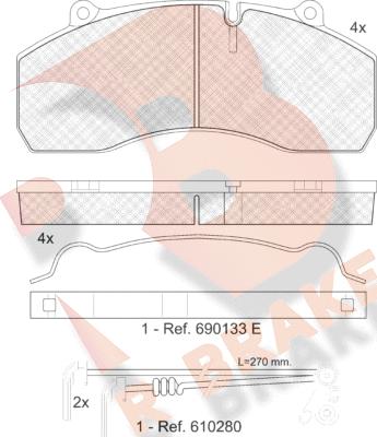 R Brake RB1423-118 - Kit pastiglie freno, Freno a disco autozon.pro