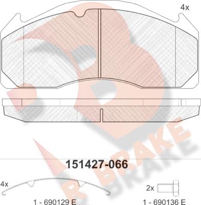 R Brake RB1427-066 - Kit pastiglie freno, Freno a disco autozon.pro