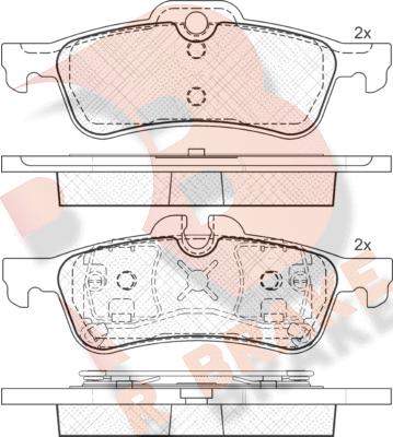 R Brake RB1599 - Kit pastiglie freno, Freno a disco autozon.pro