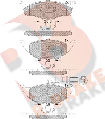 R Brake RB1594-071 - Kit pastiglie freno, Freno a disco autozon.pro