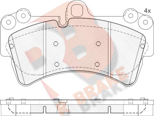 R Brake RB1595 - Kit pastiglie freno, Freno a disco autozon.pro