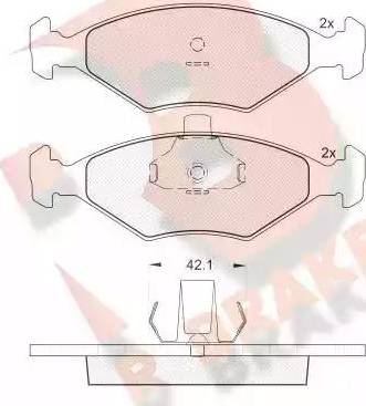 R Brake RB1596 - Kit pastiglie freno, Freno a disco autozon.pro