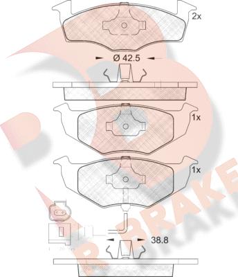 R Brake RB1590 - Kit pastiglie freno, Freno a disco autozon.pro