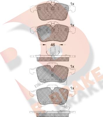 R Brake RB1592 - Kit pastiglie freno, Freno a disco autozon.pro