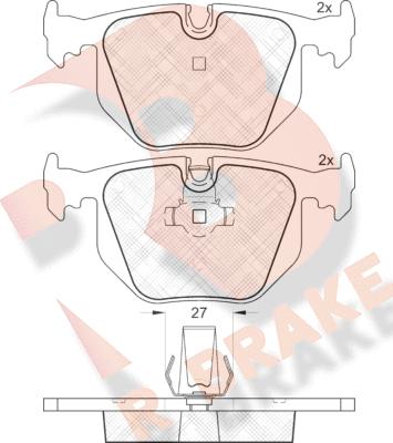 R Brake RB1549 - Kit pastiglie freno, Freno a disco autozon.pro