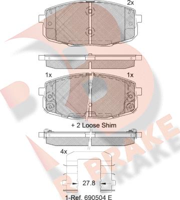 R Brake RB1540-208 - Kit pastiglie freno, Freno a disco autozon.pro