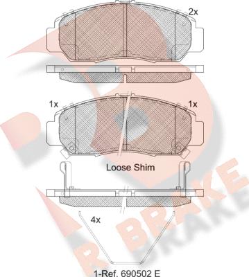 R Brake RB1543-208 - Kit pastiglie freno, Freno a disco autozon.pro