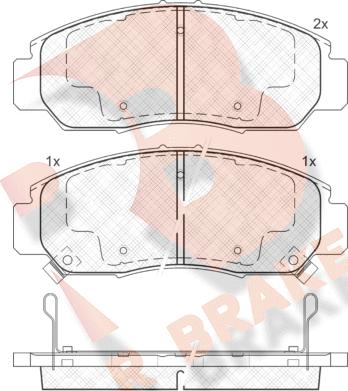 R Brake RB1543 - Kit pastiglie freno, Freno a disco autozon.pro