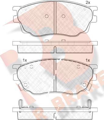 R Brake RB1542 - Kit pastiglie freno, Freno a disco autozon.pro