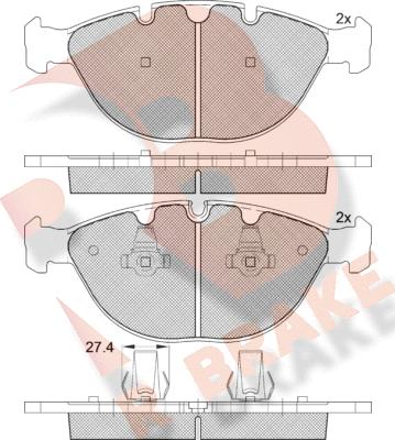 R Brake RB1547 - Kit pastiglie freno, Freno a disco autozon.pro