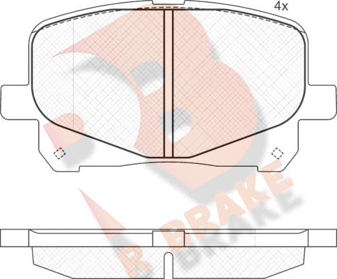 R Brake RB1555 - Kit pastiglie freno, Freno a disco autozon.pro