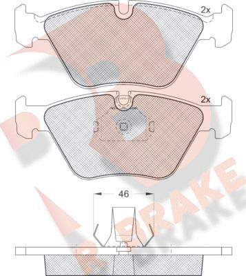 R Brake RB1550 - Kit pastiglie freno, Freno a disco autozon.pro