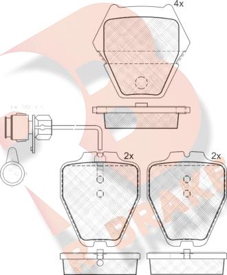 R Brake RB1565 - Kit pastiglie freno, Freno a disco autozon.pro