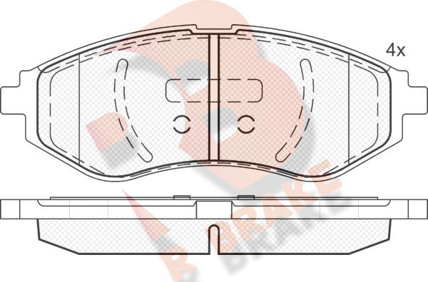 R Brake RB1566 - Kit pastiglie freno, Freno a disco autozon.pro