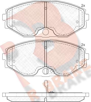 R Brake RB1568 - Kit pastiglie freno, Freno a disco autozon.pro